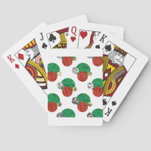 sequin christmas dots playing cards