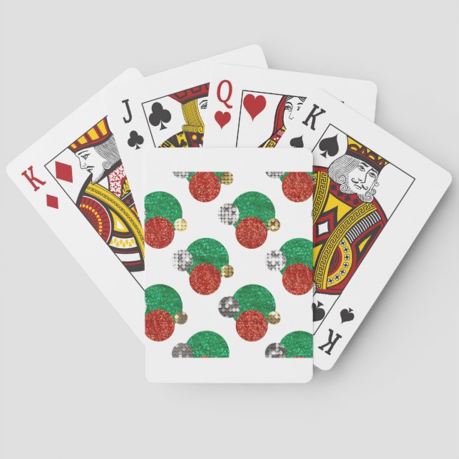 sequin christmas dots playing cards (Back)