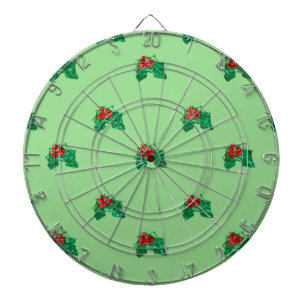 sequin christmas Holly Dartboard