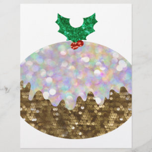 sequin christmas puddings personalised letterhead