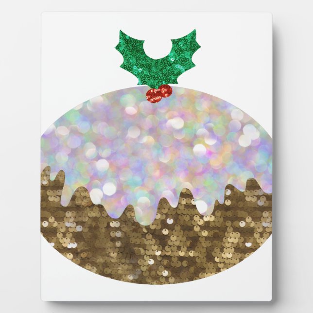 sequin christmas puddings plaque (Front)