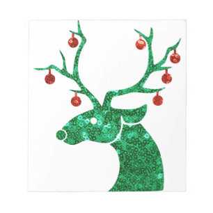 sequin christmas reindeer notepad