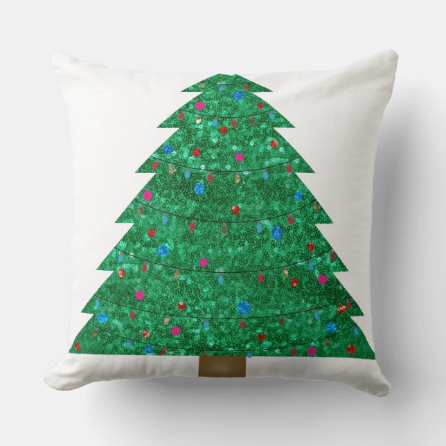 sequin christmas tree cushion (Front)