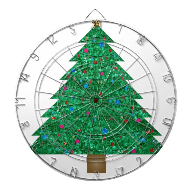 sequin christmas tree dartboard (Front)