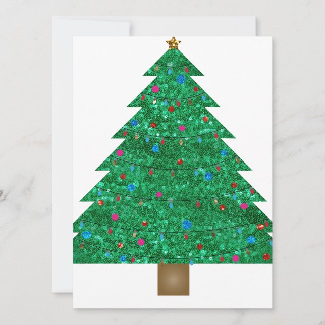 sequin christmas tree holiday card (Front)