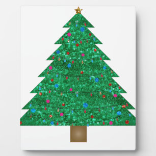 sequin christmas tree plaque