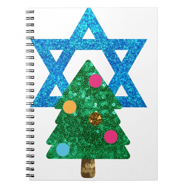 sequin christmukkah hanukkah notebook (Front)