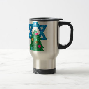 sequin christmukkah hanukkah travel mug