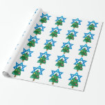 sequin christmukkah hanukkah wrapping paper<br><div class="desc">christmukkah, "star of david", "christmas tree", christmas, xmas, "ugly christmas", interfaith, "inter faith", christian, chrismukkah, hanukkah, chanukkah glitter, sequins, jewish, holidays, jew, neon pink blue white blank</div>