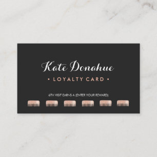 Sequin Comb Hair Stylist 6 Punch Customer Loyalty Card