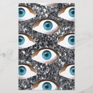 sequin eyes stationery