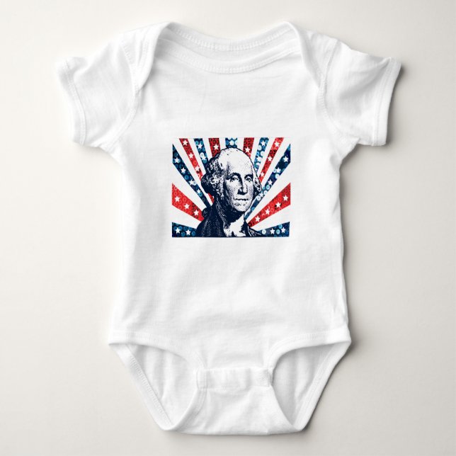 sequin george washington baby bodysuit (Front)