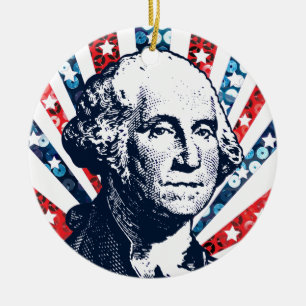 sequin george washington ceramic tree decoration