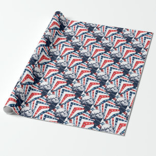 sequin george washington wrapping paper