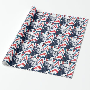 sequin george washington wrapping paper
