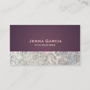 Sequin Glitzy Glam Purple Business Card
