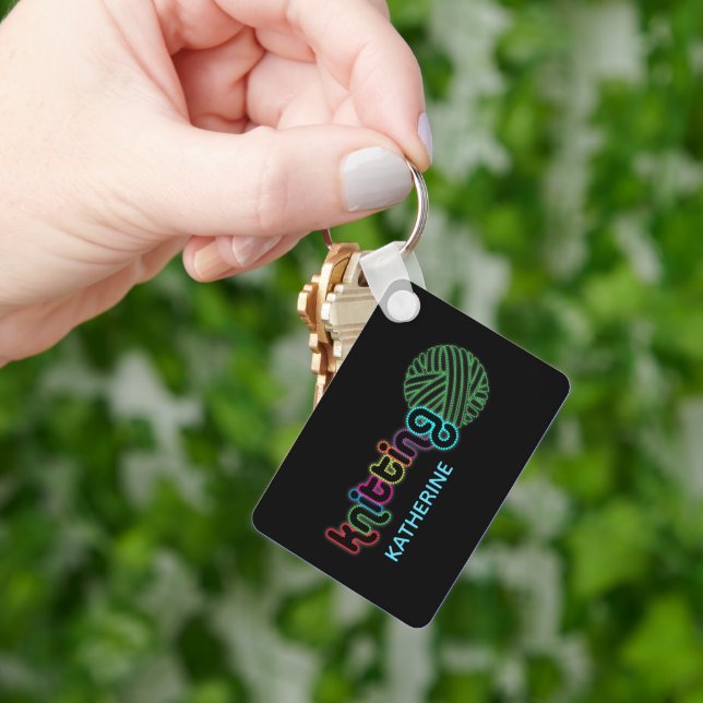 Sequin Glow Knitting Key Ring (Hand)