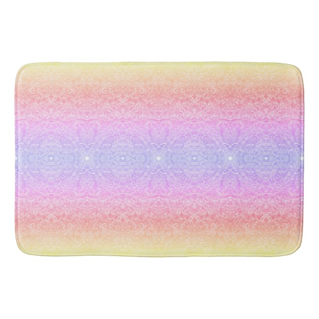 Sequin lace pattern gradient pink gold purple bath mat (Front)