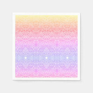 Sequin lace pattern gradient pink gold purple napkin