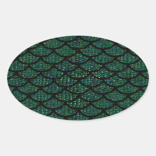 sequin mermaid oval sticker