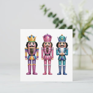 Sequin Nutcracker Christmas Family Preppy Xmas Holiday Card