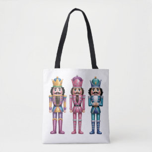 Sequin Nutcracker Christmas Family Preppy Xmas Tote Bag