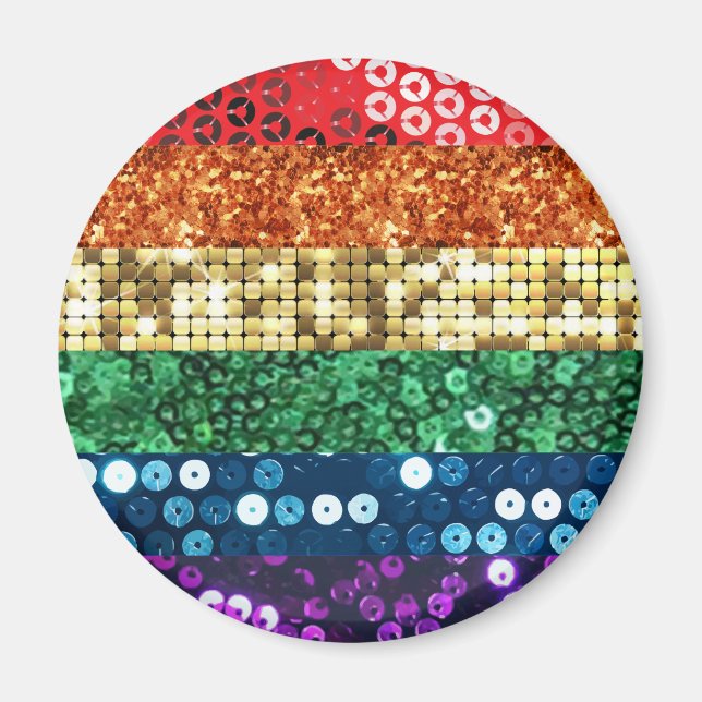sequin pride flag magnet (Front)
