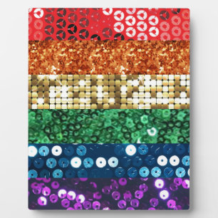 sequin pride flag plaque