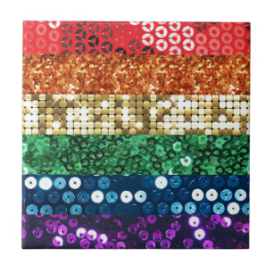 sequin pride flag tile