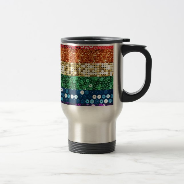sequin pride flag travel mug (Right)