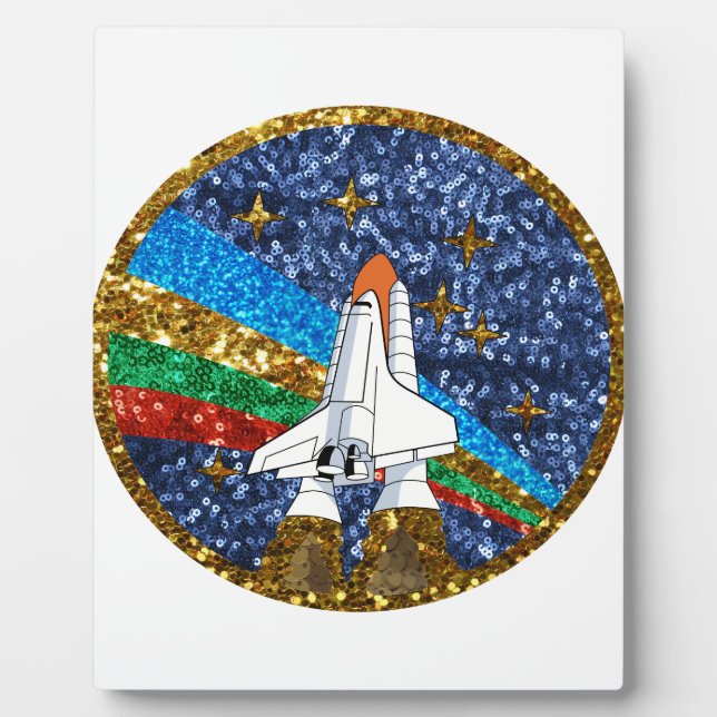 sequin space ship plaque (Front)
