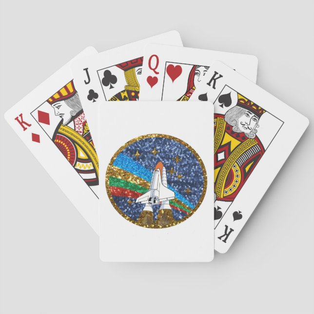 sequin space ship playing cards (Back)
