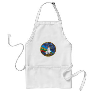 sequin space ship standard apron