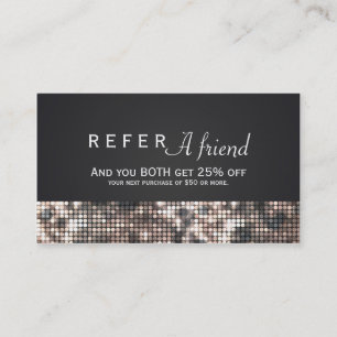 Sequin Sparkle Glamour REFER A FRIEND Client Card