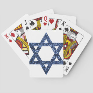 sequin star of david playing cards