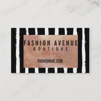 Sequin & Stripe Business Card- Rose Gold Business Card