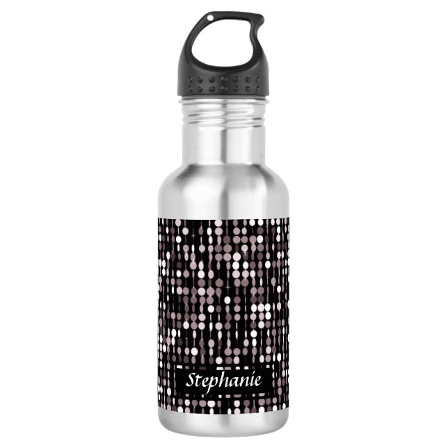 Sequin Style Print Personalised 532 Ml Water Bottle (Front)