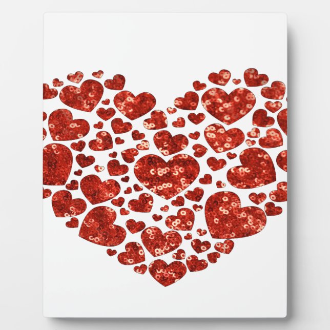 sequin valentines day heart plaque (Front)