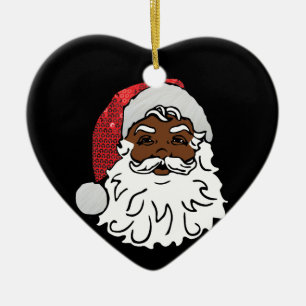 sequined black santa claus ceramic tree decoration