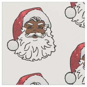 sequined black santa claus fabric