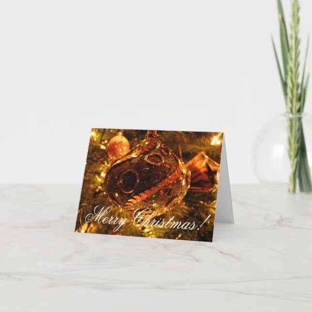 Sequined Christmas Decoration Holiday Card (Front)