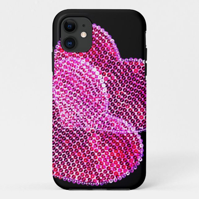 Sequined hearts design iphone 5 case (Back)