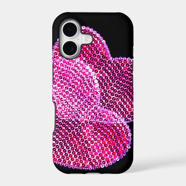 Sequined hearts design iphone 5 case (Back)