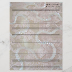 Sequins and Lace Blank Sheet Music 10 Stave