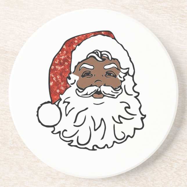 sequins black santa claus coaster (Front)