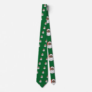sequins black santa claus tie