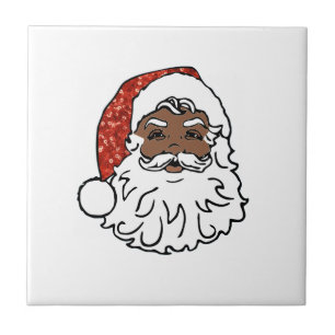 sequins black santa claus tile