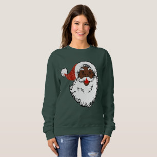 sequins black santa claus womens sweatshirt