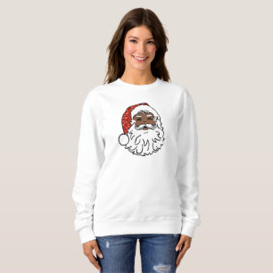 sequins black santa claus womens sweatshirt