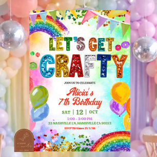 Sequins Glitter Colorful Sequin Craft Party Invitation